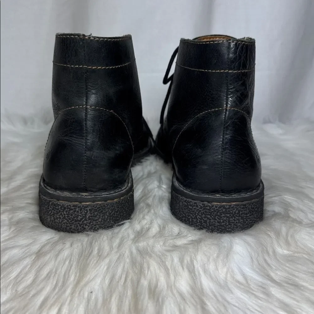 Born Harrison Black Leather Men's Lace‎ Up Chukka Boots Sz 9.5